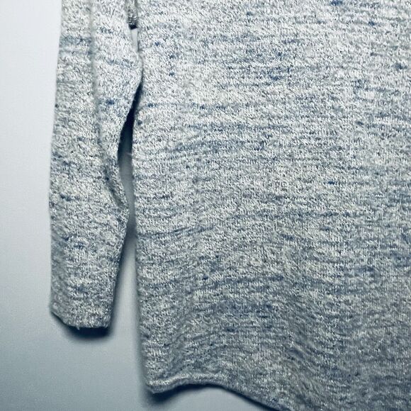 Pure Jill Sweater Women Small Pet Gray Blue Wool Cashmere Blend Asymmetrical Hem - Picture 9 of 13